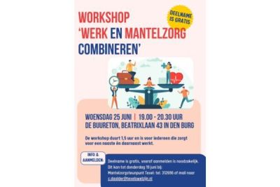 Gratis workshop 'Werk en mantelzorg combineren'